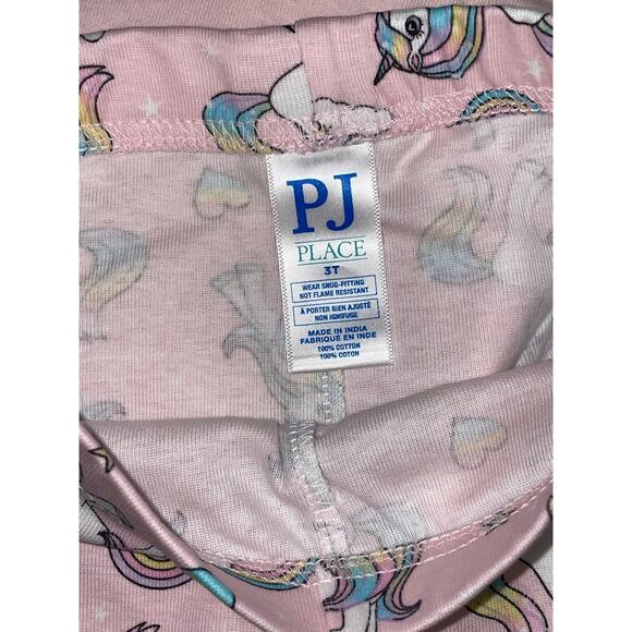 The Children's Place Pink Cameo Unicorn Heart Snug Fit Cotton Pajamas 3T - Picture 4 of 7
